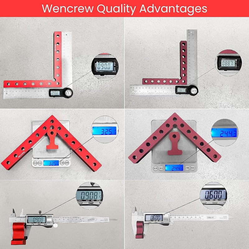 WenCrew 90 Degree Positioning Squares Right Angle Clamps, Clamping Squares for Woodworking Cabinet Clamp Corner Clamps Aluminum Alloy L Type Carpenter Tool for Cabinets, Picture Frame 7.1inch - Image 2